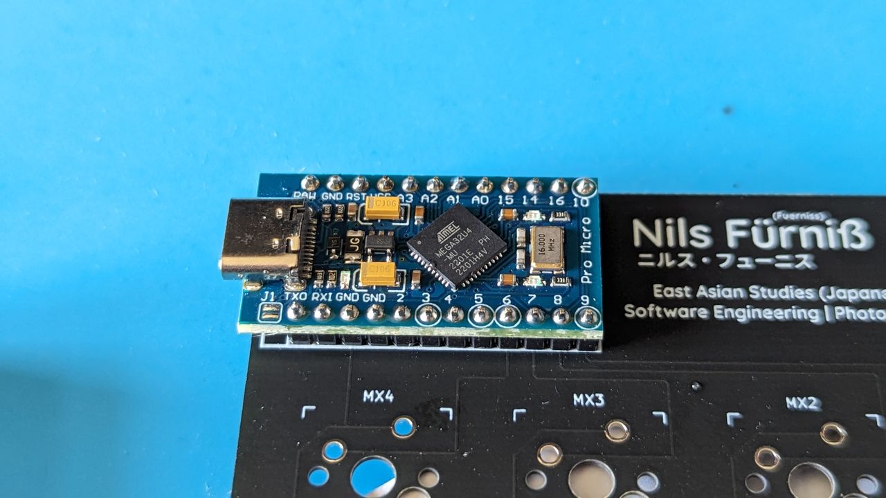 Pro Micro on PCB front