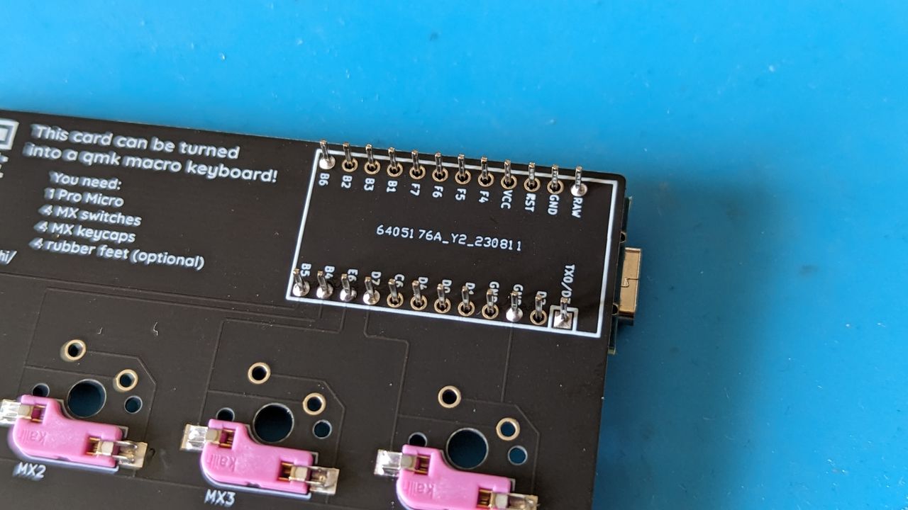 Pro Micro on PCB back